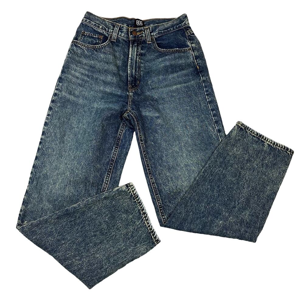 BDG High-Rise Baggy Jeans Womens 28 Blue Excellent Acid Wash‎ Star Distressed